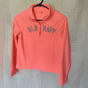 Pink Old Navy Fleece Sweat Shirt Quarter Zip Size L 10-12